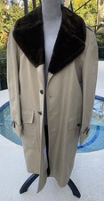 London Fog Londontown Mfg. Trench Coat Faux Fur Collar Size 38 Regular