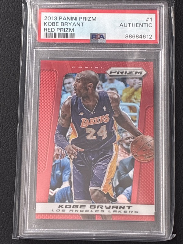 2013 Panini Prizm Kobe Bryant Red Prizm PSA Slabbed Authentic #1 Lakers Crack?
