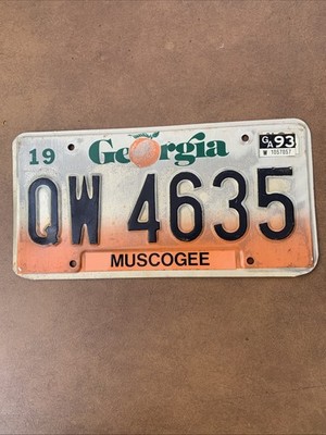1990s Georgia license plate Peach Mudo her QW 4535