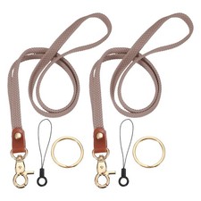 2Pcs Stretchy Lanyards, Elastic Badge Lanyards with Metal Clasp, Dark Purple