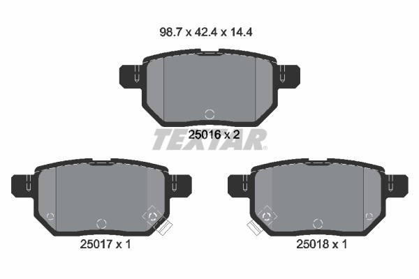 1X Textar 2501601 Bremsbelagsatz Scheibenbremse FüR Toyota Subaru Aston Martin D-image
