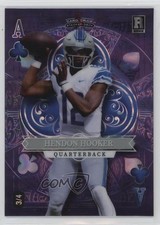 2023 5 Card Draw Stacked Deck Purple Lava Foil 3/4 Hendon Hooker Rookie RC v7j. rookie card picture