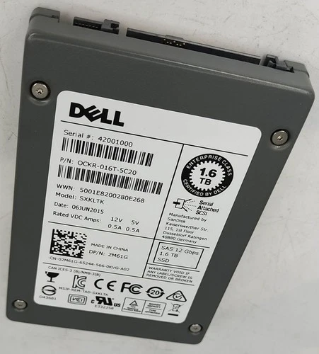 1.6TB DELL SANDISK LT1600RO 15mm 2.5" SAS SSD Solid State