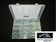 295 PCS Carriage Bolts With Nuts Assortment Coarse Thread Zinc Plated