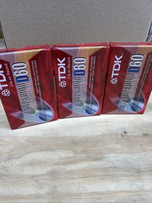 Factory Sealed TDK  D60  Lot of 3 - Normal Type I - CASSETTE TAPES