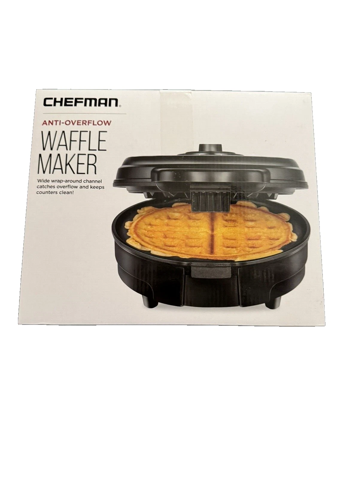 Chefman 1C0AJ Anti-Overflow Belgian Waffle Maker - Black