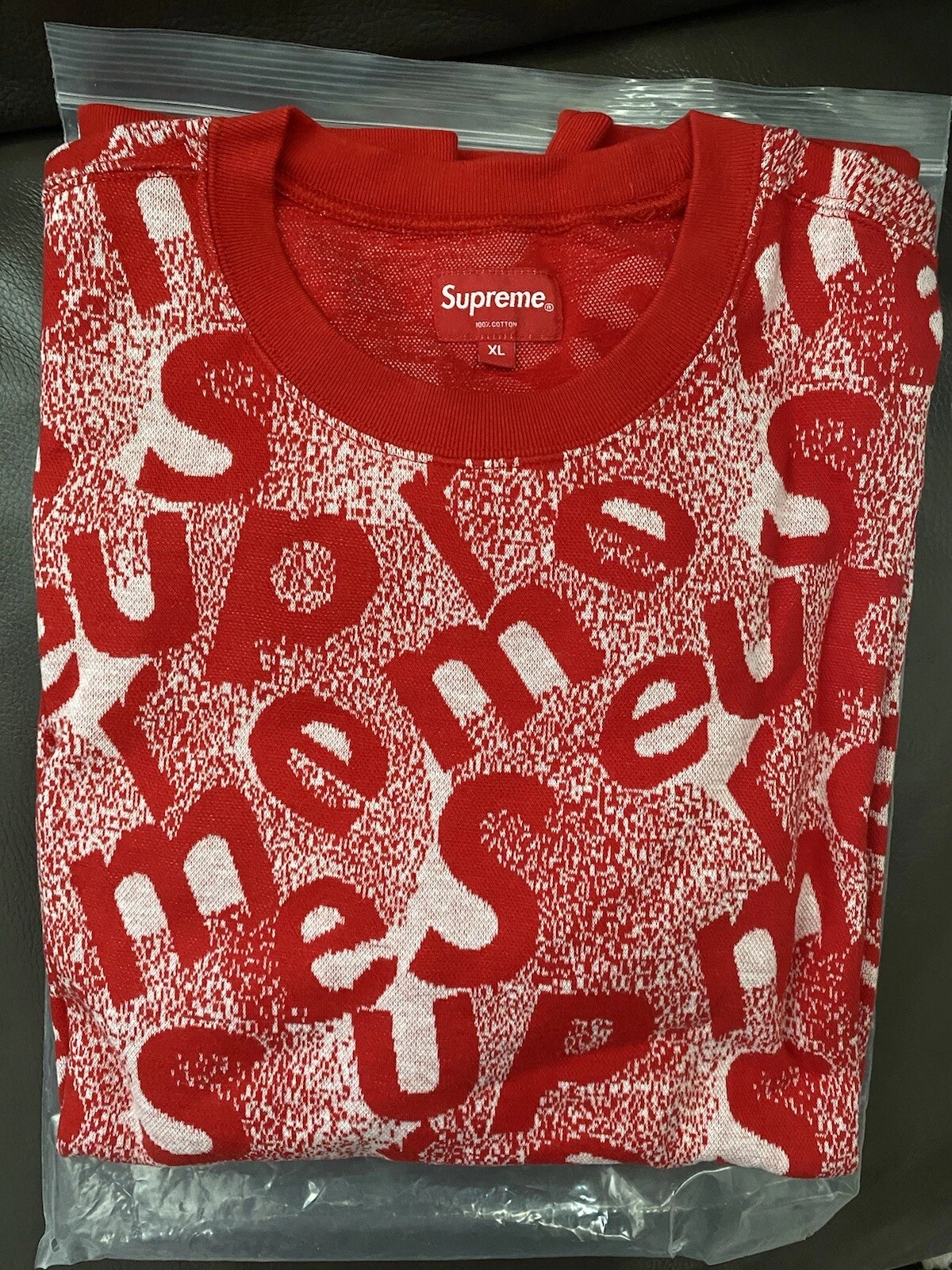 Supreme Scatter Text Crewneck rouge XL FW19