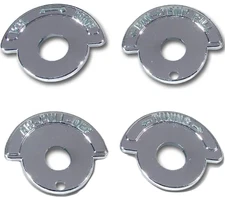 1965 -1967 Corvette Dash Knob Indicator Bezels Chrome NO Air Conditioning AC NEW