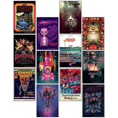 Stranger Things Poster Collage - 12 Mini Posters 4x5” Netflix