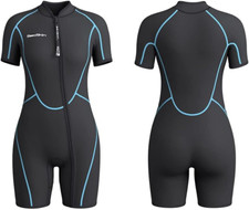 Mens 3Mm Shorty Wetsuit Womens, Full Body Diving Suit Front Zip Wetsuit for Divi