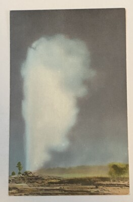 #ad #ad Vintage Postcard Old Faithful Geyser Yellowstone National Park Wyoming WY $1.56