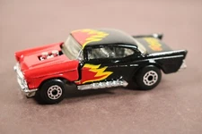 Vintage 1979 Matchbox Lesney Black SuperFast '57 Chevy Tilting Hood Moving Parts