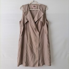 Forever 21 Contemporary Womens Beige Sleeveless Short Wrap Dress Size Large