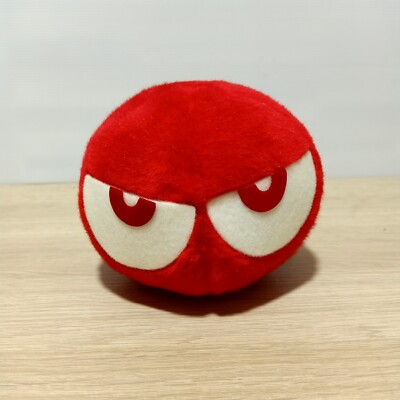 Puyo Puyo Compile 5.5'' Red Ball Fuzzy Angry Eye Plush Toy Sunlike Japan Vintage