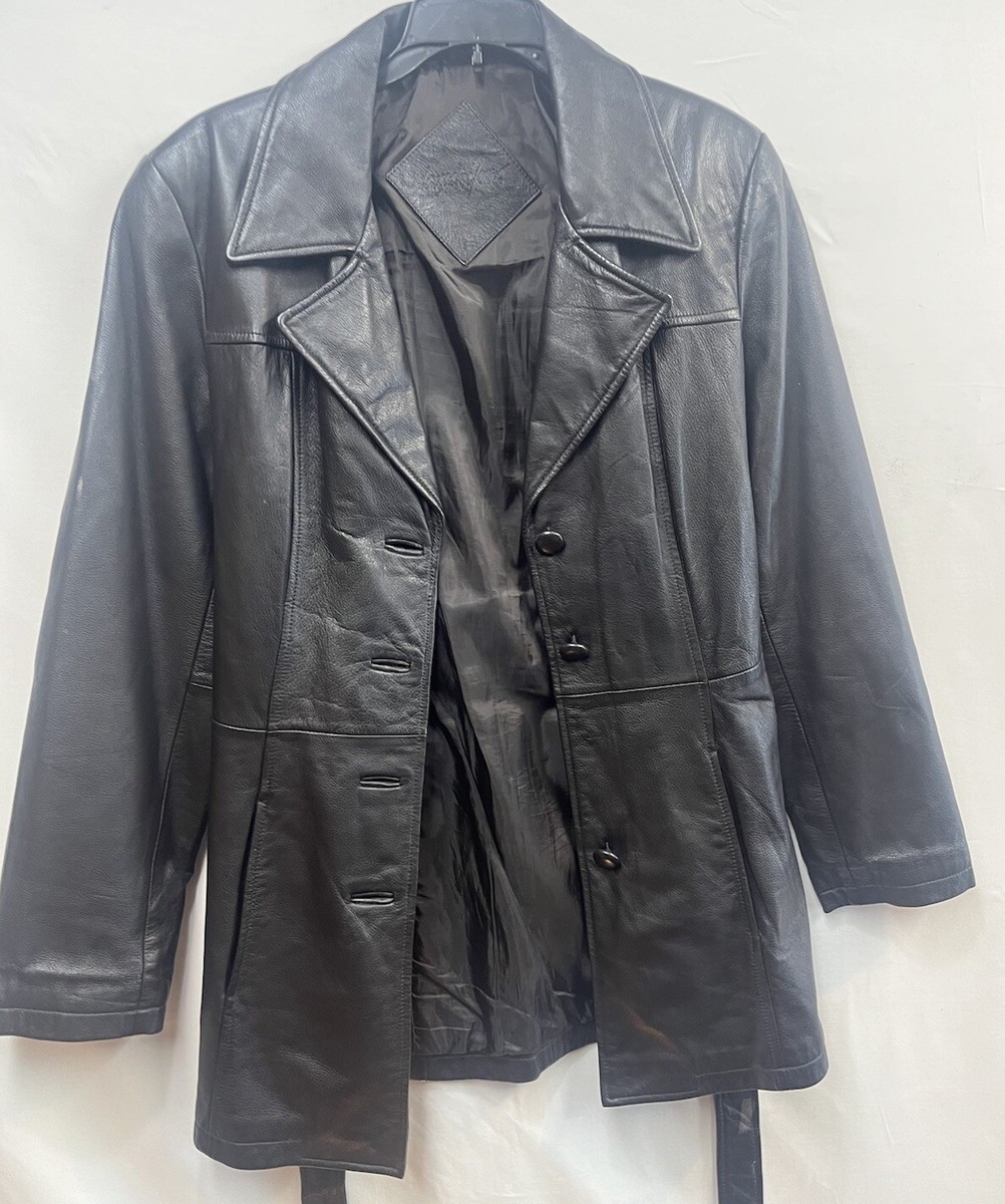 Vintage Jacqueline Ferrar Double Breasted Real Leather Jacket
