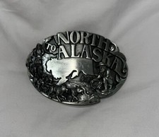 Vtg 1984 Siskiyou Alaska State Commemorative North to Alaska Belt Buckle Y-23