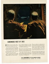 1943 Airlines Of the United States desert airfield WWII Vintage Print Ad