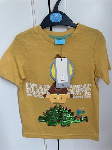 T Shirt Top Dinosaur Sequins 