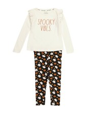 Rae Dunn Spooky Vibes Little Girl Legging Set