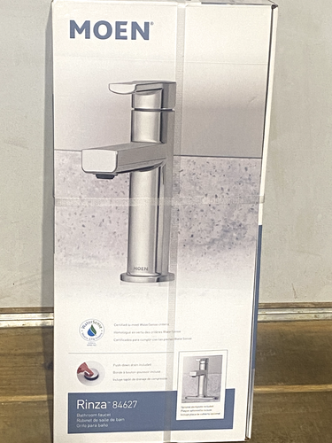 Moen Rinza 84627 Chrome 1-Handle Single Hole Bathroom Sink Faucet with Drain