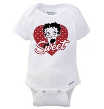 Betty Boop Vintage Retro Cartoon Sweet Heart Baby Girls Infant Romper Newborn