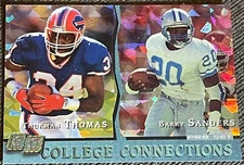 1993 Pro Set NFL Football College Connections Prism Insert Barry Sanders, Thomas