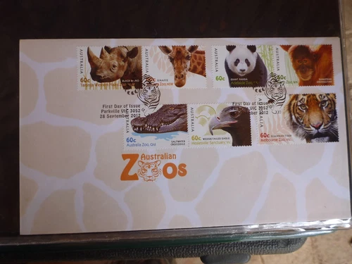 AUSTRALIA 2012 Australian Zoos - Fauna Set 5 Stamps First Day Cover