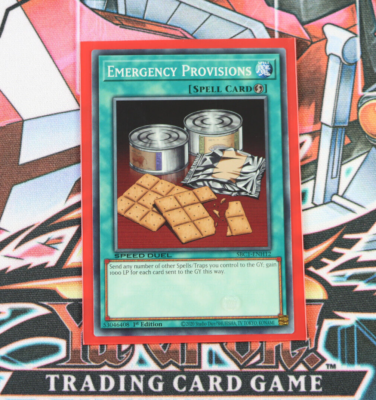Emergency Provisions – Einzelkarte Aus Speed Duel: Streets Of Battle City (SBC1-ENH12, Common, 1. Auflage)