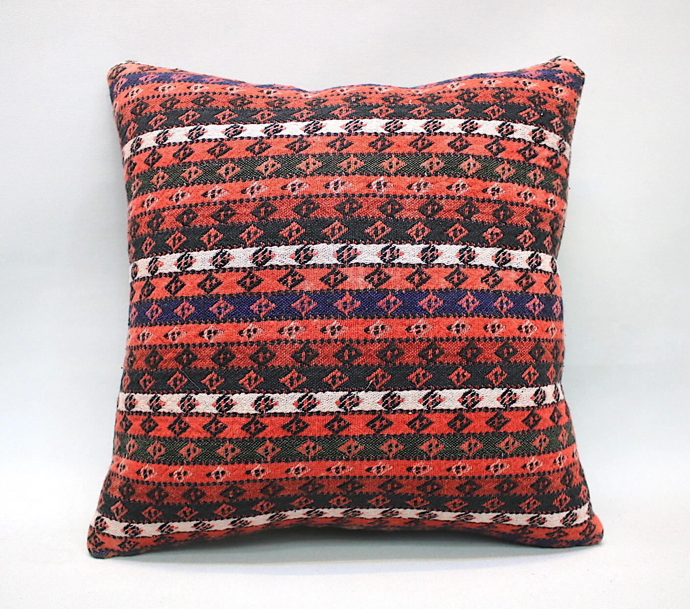 Kilim Square Pillow, 16x16 in, Accent Pillow, Throw Pillow, Decorative Pillow