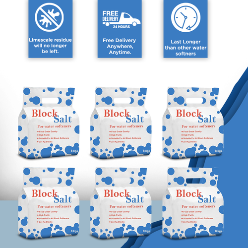 6 Pack 12 Block Salt Water Softener for Harveys 100 Pure Natural UK