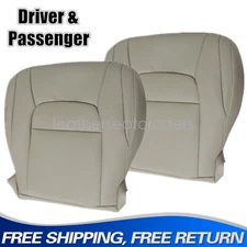 Driver+Passenger Bottom Leather Seat Cover Tan For 2008-2015 Toyota Land Cruiser