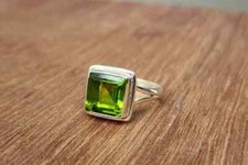 Peridot Ring 925 Sterling Silver Band Statement Ring Handmade Ring All Size