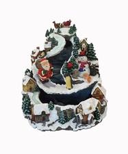 Holiday Traditions Decorative Table Top Christmas Water Fountain Santa's Village