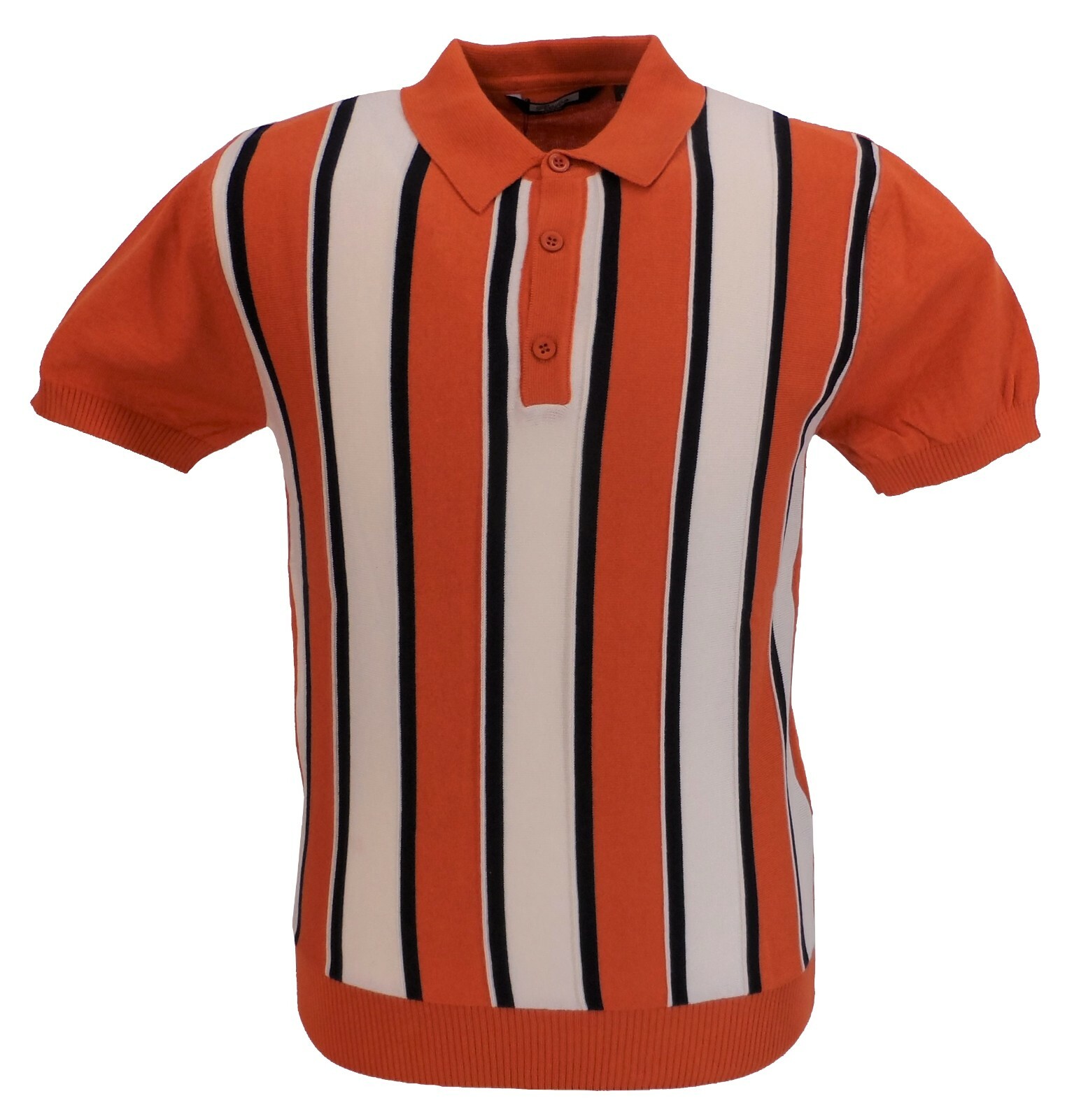 Relco Mens Burnt Orange Retro Striped 