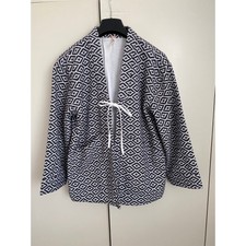 Free People Lulu Jacquard Black And White Jacket In Xs
