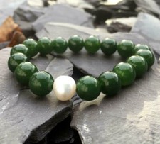 Jd Natürliche Grüne Ja Perlen Armband Frauen Vintage