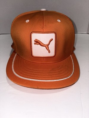 Puma Orange Snapback Hat Cap Flat Bill 110 One Ten Flexfit Dri-FIT Adjustable