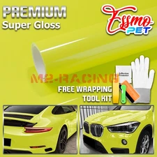 ESSMO PET Super Gloss Acid Lime Car Vehicle Vinyl Wrap Decal Glossy Like Paint