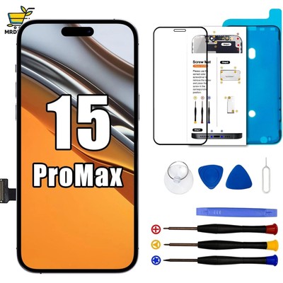 Dinow 6,7 Zoll Full HD Display für iPhone 15 Pro Max mit 3D Touch + Reparaturset