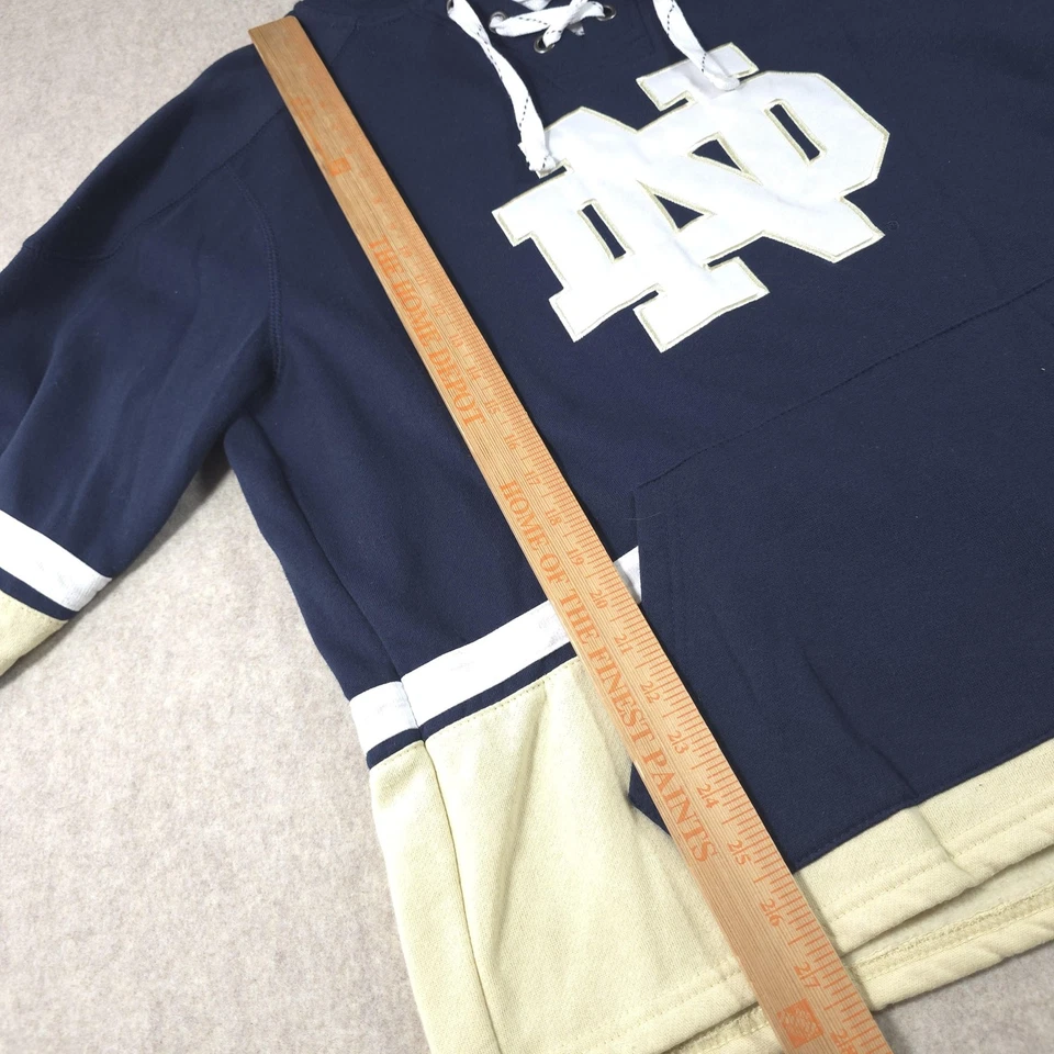 Sudadera con Capucha Notre Dame Fighting Irish Para Hombre Grande Azul Marino NCAA Fútbol Coliseo Foto 4 de 4
