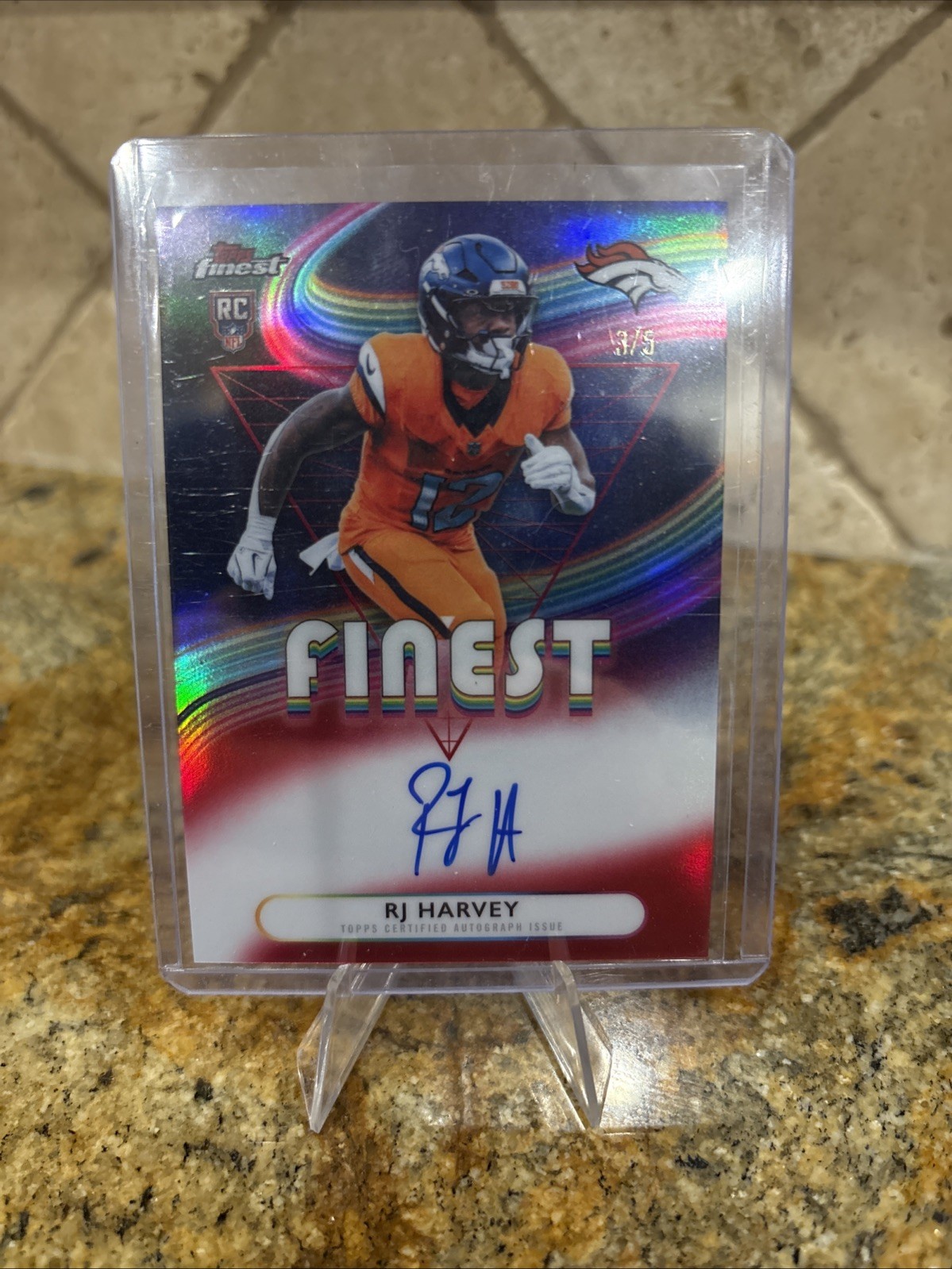 2025 Finest Rookie Autograph RJ Harvey Red /5