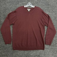 Banana Republic 100 Extra Fine Merino Wool V Neck Sweater Mens M Maroon