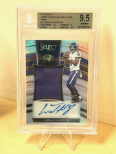 LAMAR JACKSON 2018 Select Jumbo Rookie Patch Auto RPA #11/35 Color match BGS 9.5