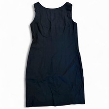 Vintage Jessica Howard Sheath Dress Y2K Linen 1990’s Little Black Dress Sz 14