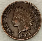 1902 Indian Head Cent Penny F/VF Nice Coin - 1C - #14730