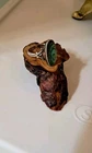 Antique 1920's Oval Shaped Abalone and Sterling Silver Ladies Size 7 Ring.
