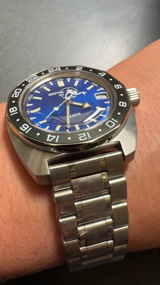 Vostok Amphibia 17004B Watch Scuba Dude Automatic 24-Hour USA