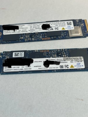 LOT OF 2 Intel Optane Memory 32GB + 512GB M.2 2280 SSD (HBRPEKNX0202A) SEE PICS