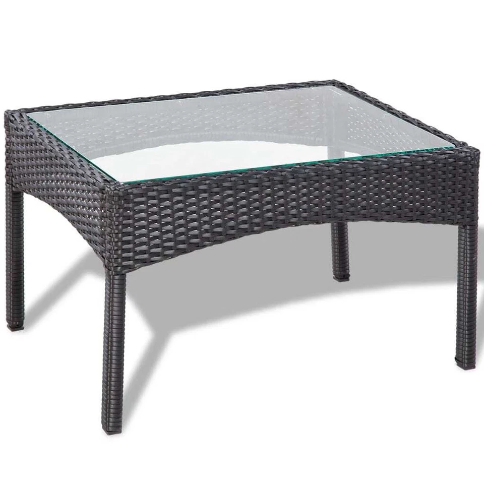 Outdoor Furniture Set Black and Cream White PE rattan - Image 3 of 4