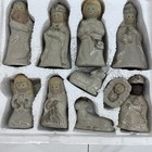 Ceramic Glazed 10 Piece Nativity Scene Only NO BASE By Potters Garden